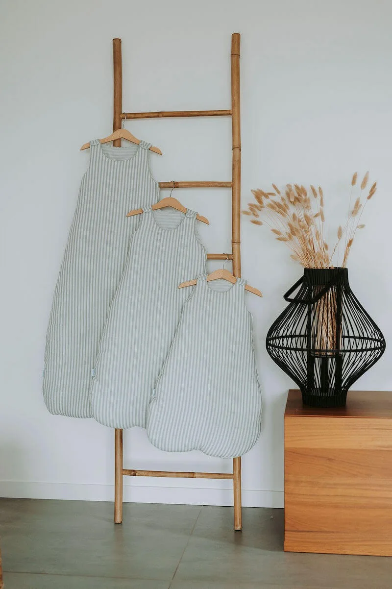 Gigoteuse été rayures vert de gris