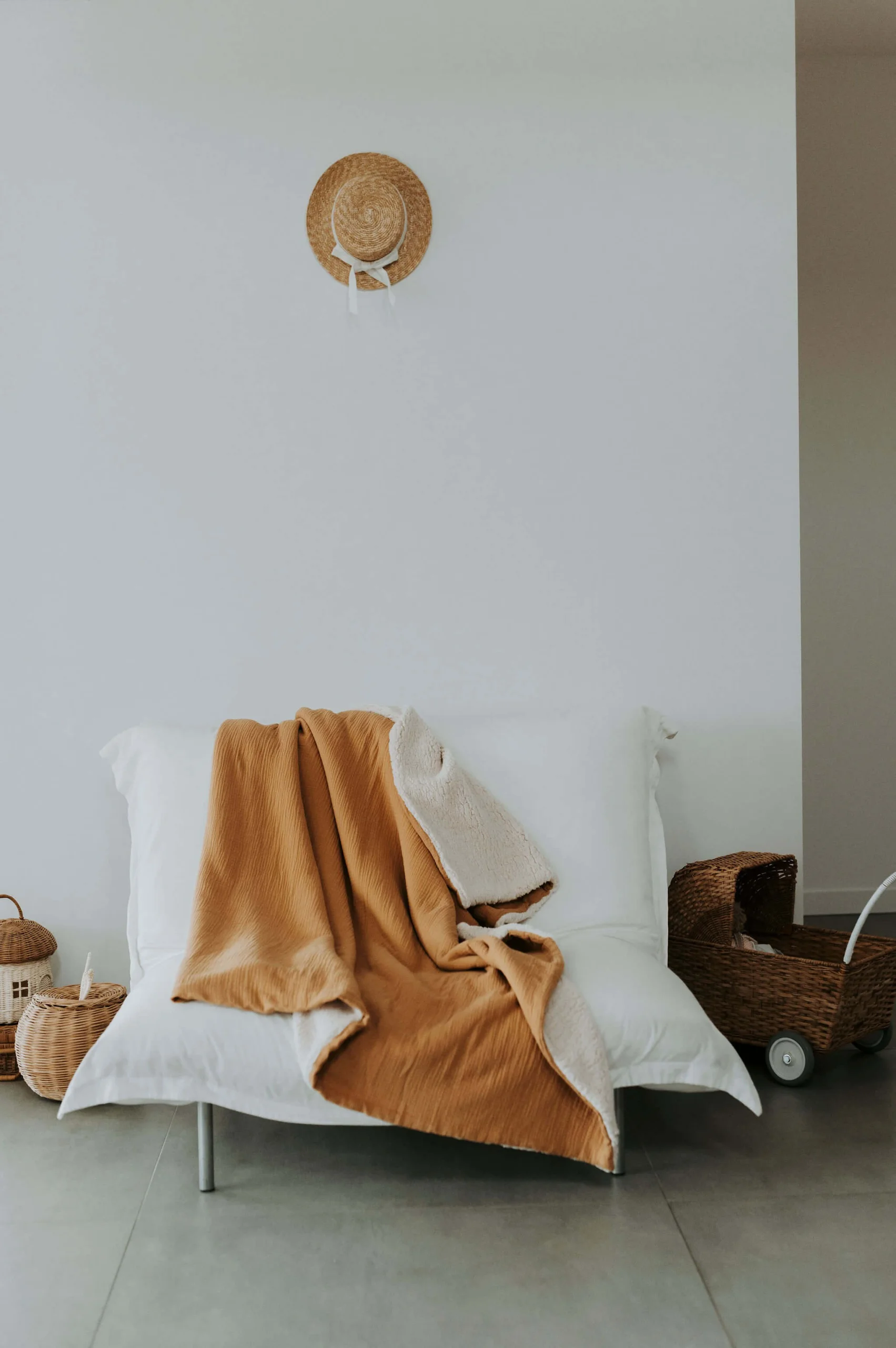 Plaid famille moumoute camel