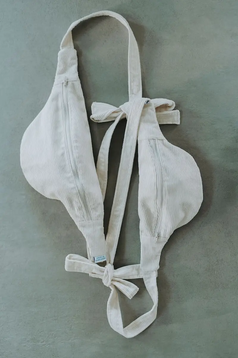 Sac banane velours écru